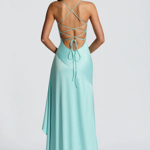 Women's Backless Ruffles Irregular Dress Summer Fashion Evening Party Club Split Suspender Maxi Dresses Clothing Jovera Joyce