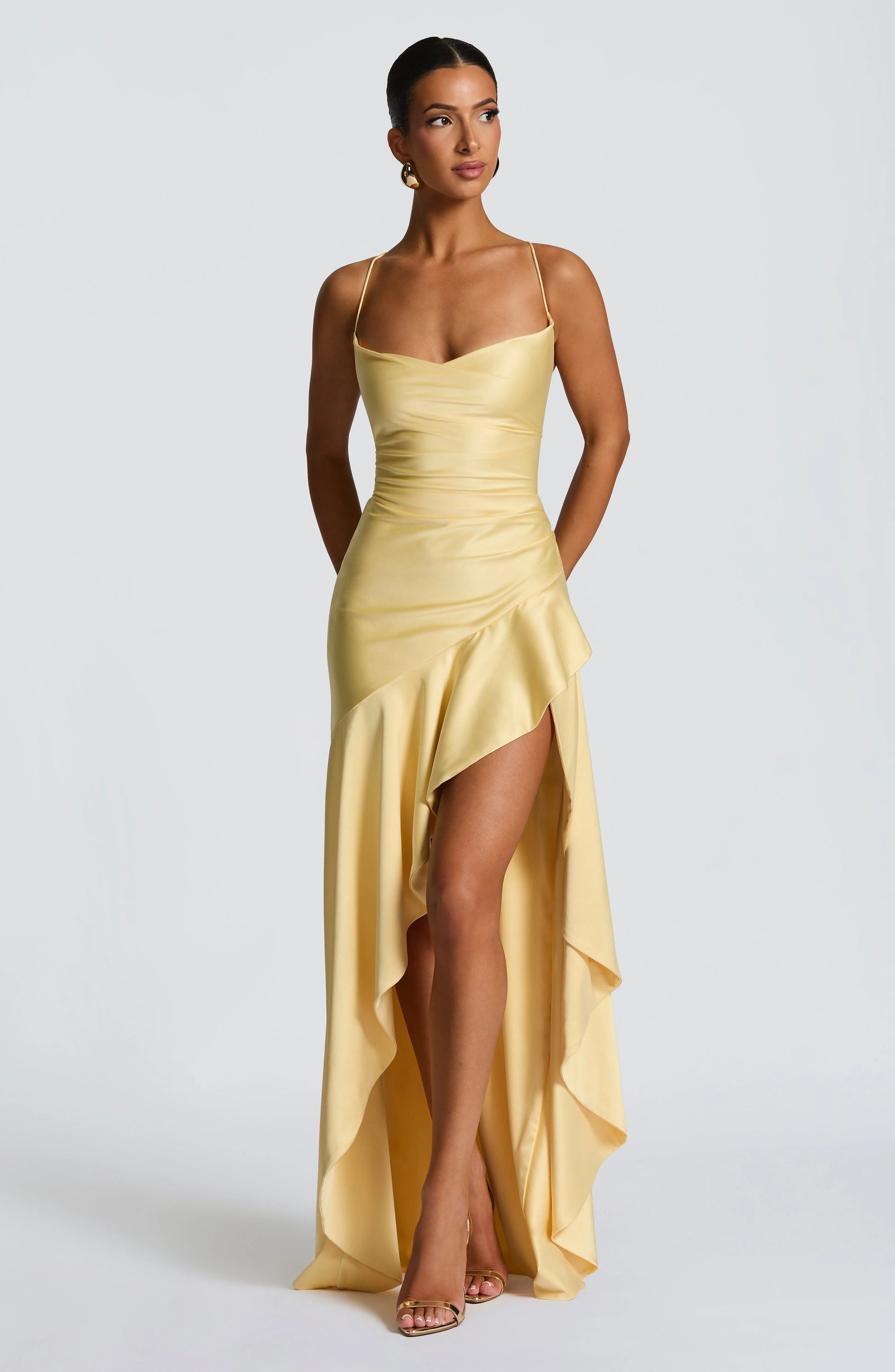 Women's Backless Ruffles Irregular Dress Summer Fashion Evening Party Club Split Suspender Maxi Dresses Clothing Jovera Joyce