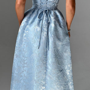 Women's Slim-fit Jacquard Satin Tube Top Dress Jovera Joyce