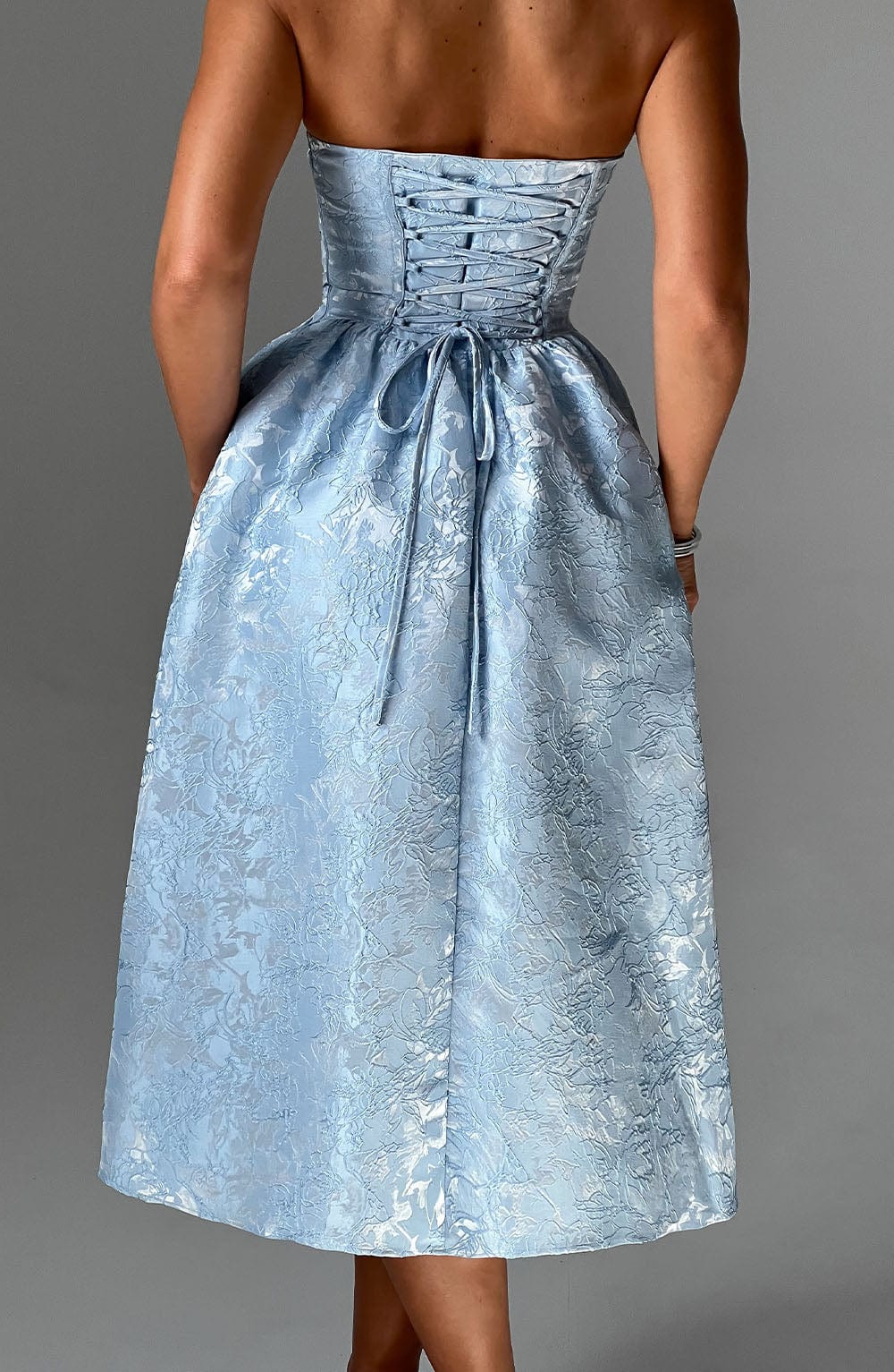Women's Slim-fit Jacquard Satin Tube Top Dress Jovera Joyce