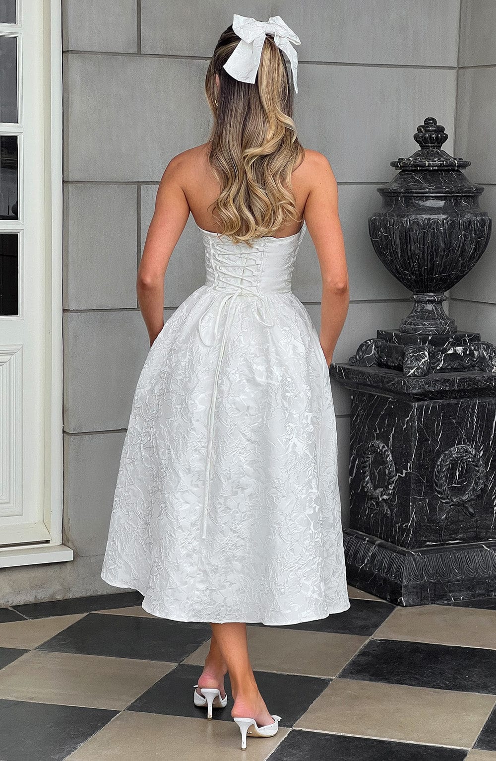 Women's Slim-fit Jacquard Satin Tube Top Dress Jovera Joyce