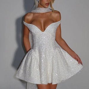 Women's Fashion Elegant Sequins Backless Dress Jovera Joyce