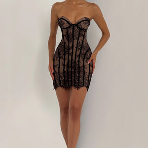 6 European And American Lace Bustier Sheath Dress Jovera Joyce