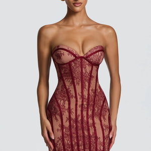 6 European And American Lace Bustier Sheath Dress Jovera Joyce