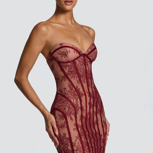 6 European And American Lace Bustier Sheath Dress Jovera Joyce