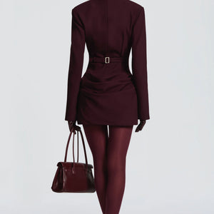 Elegant Suit-Style Collar Long-Sleeve Bodycon Chic Dress Jovera Joyce
