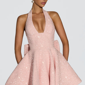 European And American-style Bow-tied Halter Dress Jovera Joyce