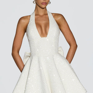 European And American-style Bow-tied Halter Dress Jovera Joyce