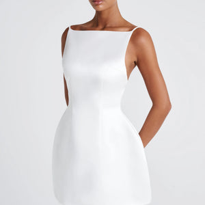 Solid-color Sexy Tank Top With Adjustable Straps Backless Mini Dress Jovera Joyce