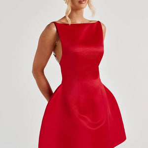 Solid-color Sexy Tank Top With Adjustable Straps Backless Mini Dress Jovera Joyce
