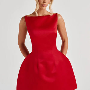 Solid-color Sexy Tank Top With Adjustable Straps Backless Mini Dress Jovera Joyce
