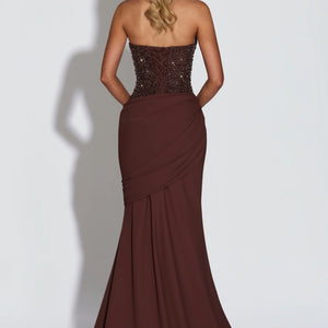 Body-con Sparkle Irregular Draped Evening Dress Women's Long Gown Jovera Joyce