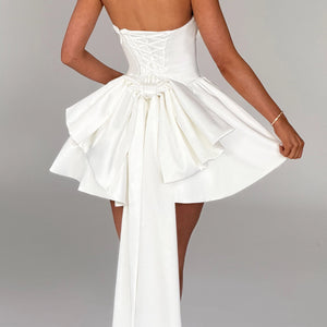 European And American Solid-color Strapless Evening Gown Jovera Joyce