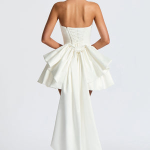 European And American Solid-color Strapless Evening Gown Jovera Joyce