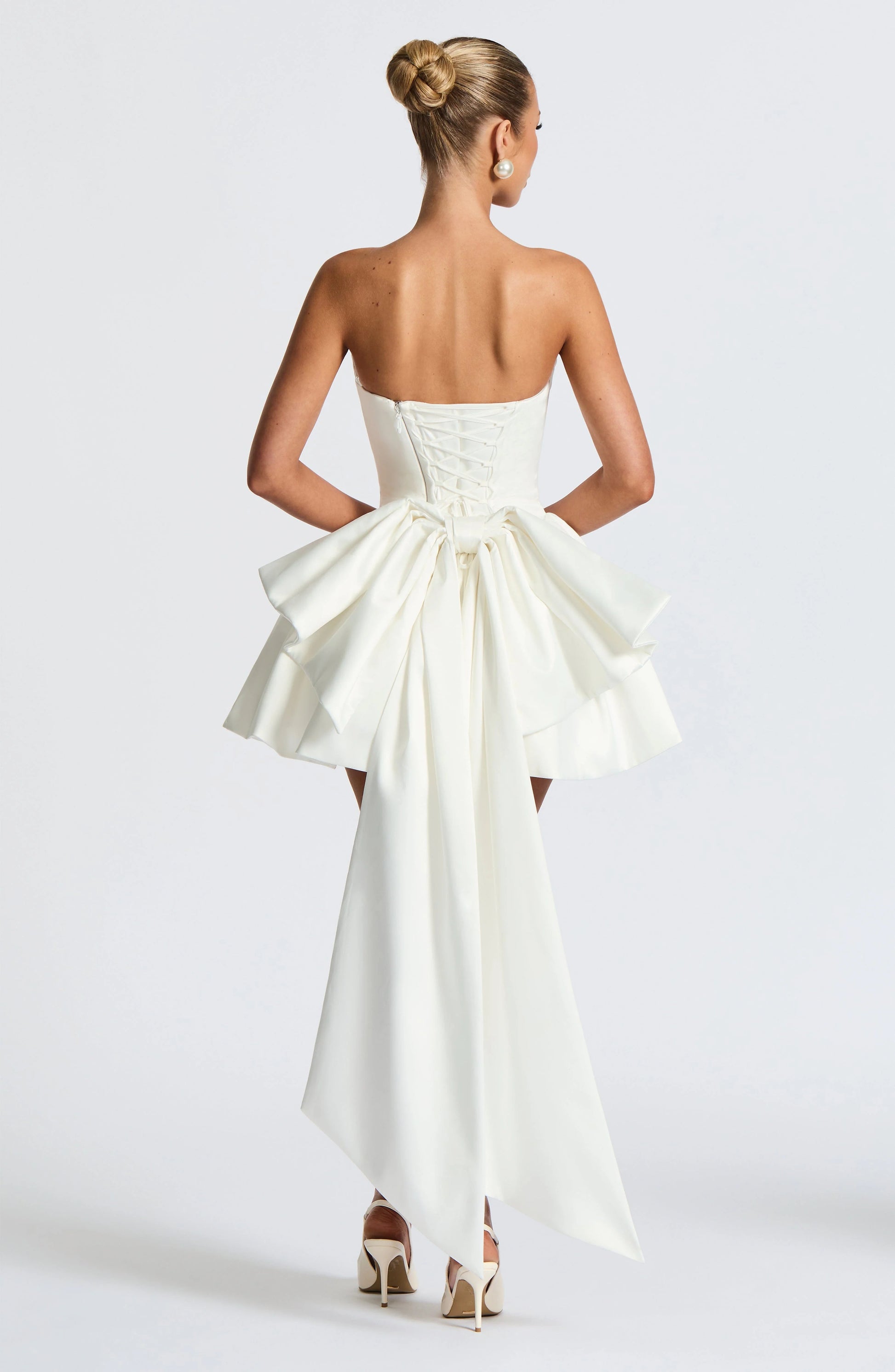 European And American Solid-color Strapless Evening Gown Jovera Joyce