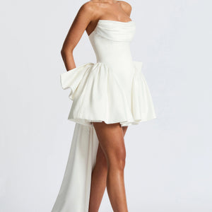 European And American Solid-color Strapless Evening Gown Jovera Joyce