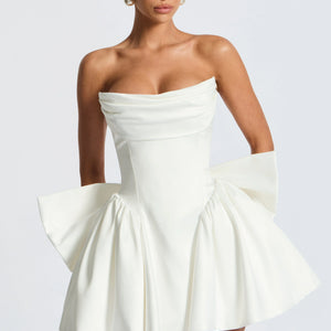 European And American Solid-color Strapless Evening Gown Jovera Joyce
